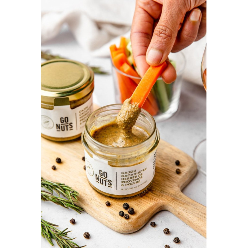 Tartinable Cajou Cacahuètes Poivre & Herbes de Provence 100g | Go Nuts Tartinable Cajou Cacahuètes Poivre & Herbes de Provence 100g | Go Nuts