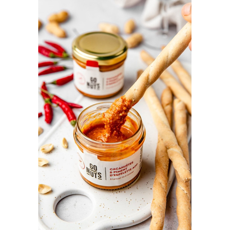 Tartinable Cacahuètes Piment d'Espelette bio 100g | Go Nuts Tartinable Cacahuètes Piment d'Espelette bio 100g | Go Nuts