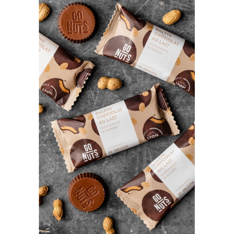 Palets Chocolat au Lait Beurre de Cacahuètes bio 2x17g | Go Nuts Palets Chocolat au Lait Beurre de Cacahuètes bio 2x17g | Go Nuts