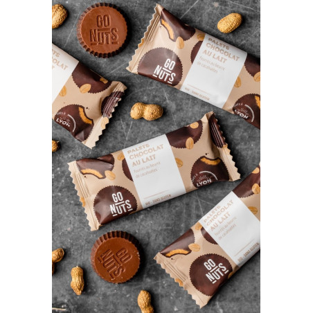 Palets Chocolat au Lait Beurre de Cacahuètes bio 2x17g | Go Nuts