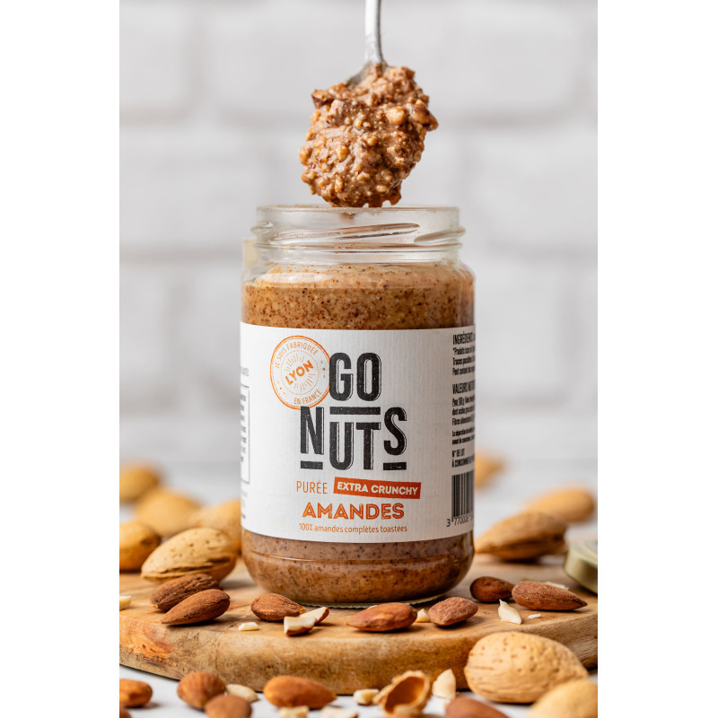 Purée d’Amandes Complètes Bio Extra Crunchy – 270g | Go Nuts Purée d’Amandes Complètes Bio Extra Crunchy – 270g | Go Nuts