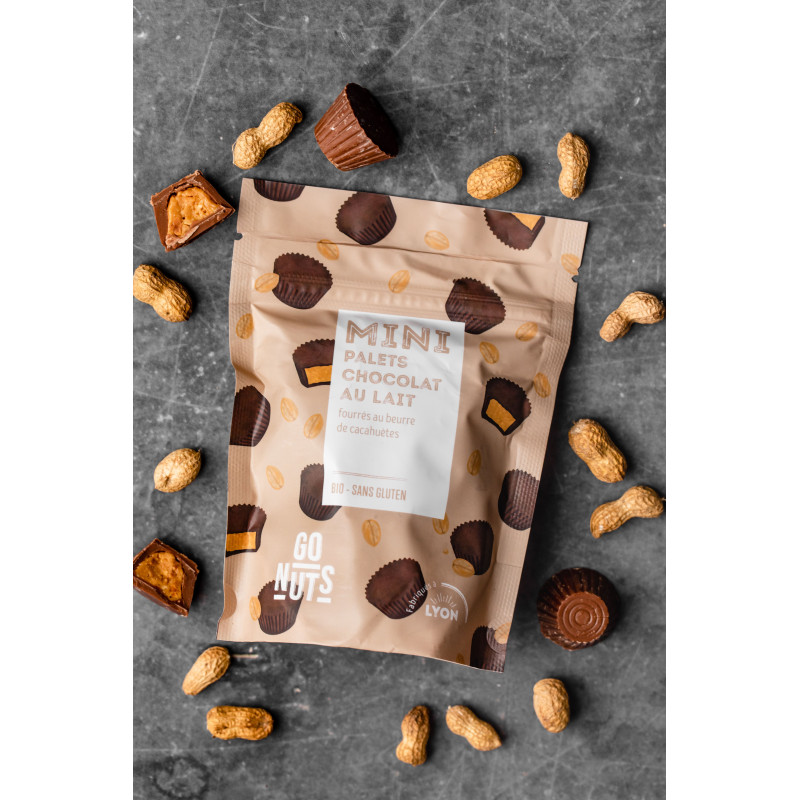 Mini Palets Chocolat au Lait Beurre de Cacahuètes bio 120g | Go Nuts Mini Palets Chocolat au Lait Beurre de Cacahuètes bio 120g | Go Nuts