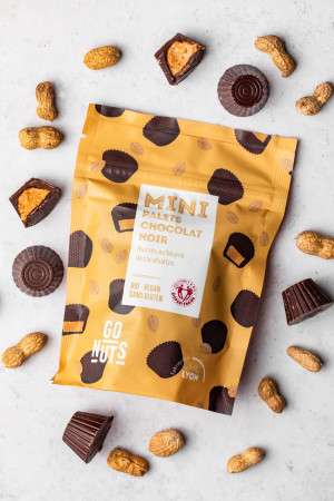Mini Palets Chocolat Noir Beurre de Cacahuètes bio 120g | Go Nuts