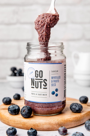 Pâte à Tartiner Myrtilles et Fruits Secs bio 270g | Go Nuts