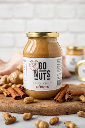 Beurre de cacahuètes 4 épices bio 500g | Go Nuts