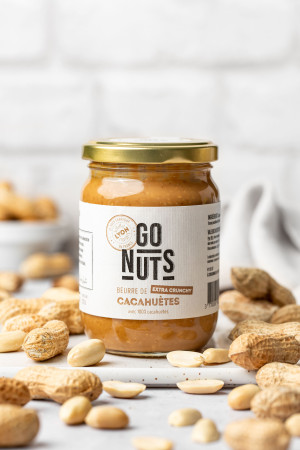 Beurre de cacahuètes crunchy bio 270g | Go Nuts