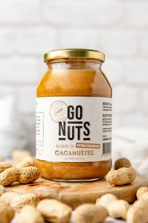 Beurre de cacahuètes extra crunchy bio 500g | Go Nuts