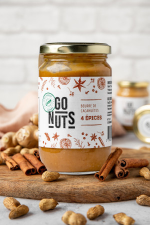Beurre de cacahuètes 4 épices bio 270g | Go Nuts