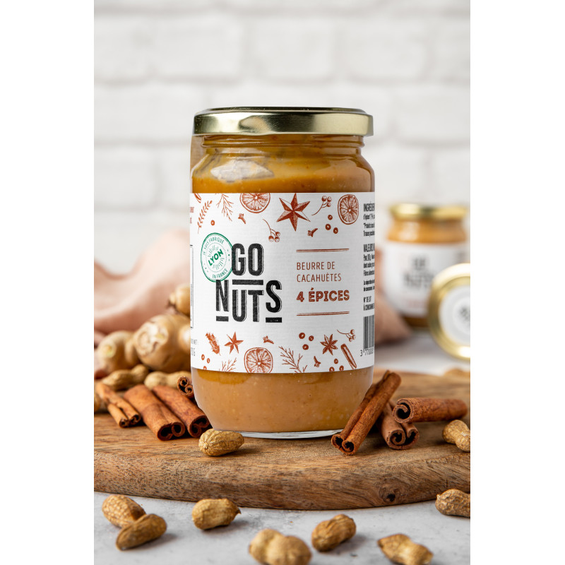 Beurre de cacahuètes 4 épices bio 270g | Go Nuts