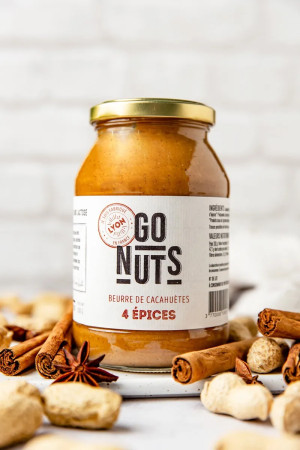 Beurre de cacahuètes 4 épices bio 500g | Go Nuts