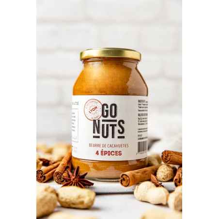 Beurre de cacahuètes 4 épices bio 500g | Go Nuts