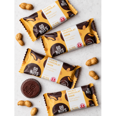 Pack x4 Palets Chocolat Noir & Beurre de Cacahuètes Bio | Go Nuts