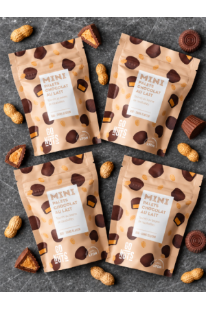 Pack x4 Mini Palets Chocolat Lait & Cacahuètes Bio | Go Nuts