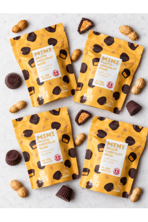 Pack x4 Mini Palets Chocolat Noir & Cacahuètes Bio | Go Nuts