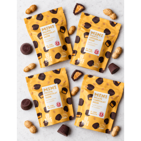 Pack x4 Mini Palets Chocolat Noir & Cacahuètes Bio | Go Nuts