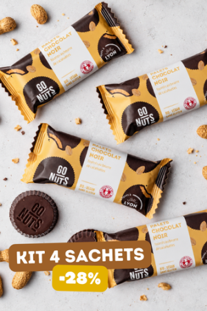 Pack x4 Palets Chocolat Noir & Beurre de Cacahuètes Bio | Go Nuts