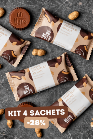 Pack x4 Palets Chocolat Lait & Beurre de Cacahuètes Bio | Go Nuts