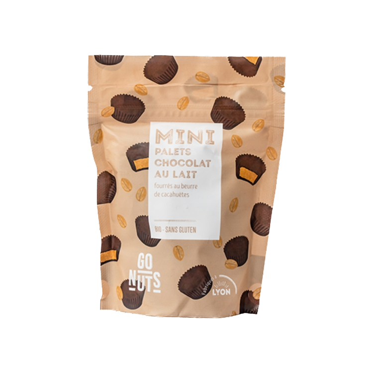 Palets chocolat au lait beurre de cacahuètes bio
