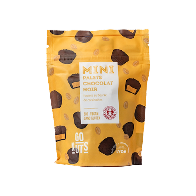 Mini palets choco noir beurre de cacahuètes bio Go Nuts