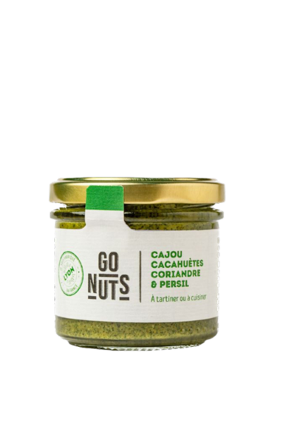tartinable cajou cacahuètes coriandre persil bio Go Nuts