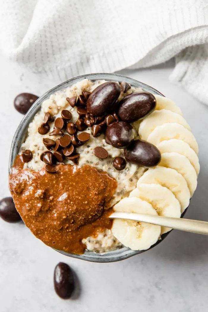 Porridge banane chocolat