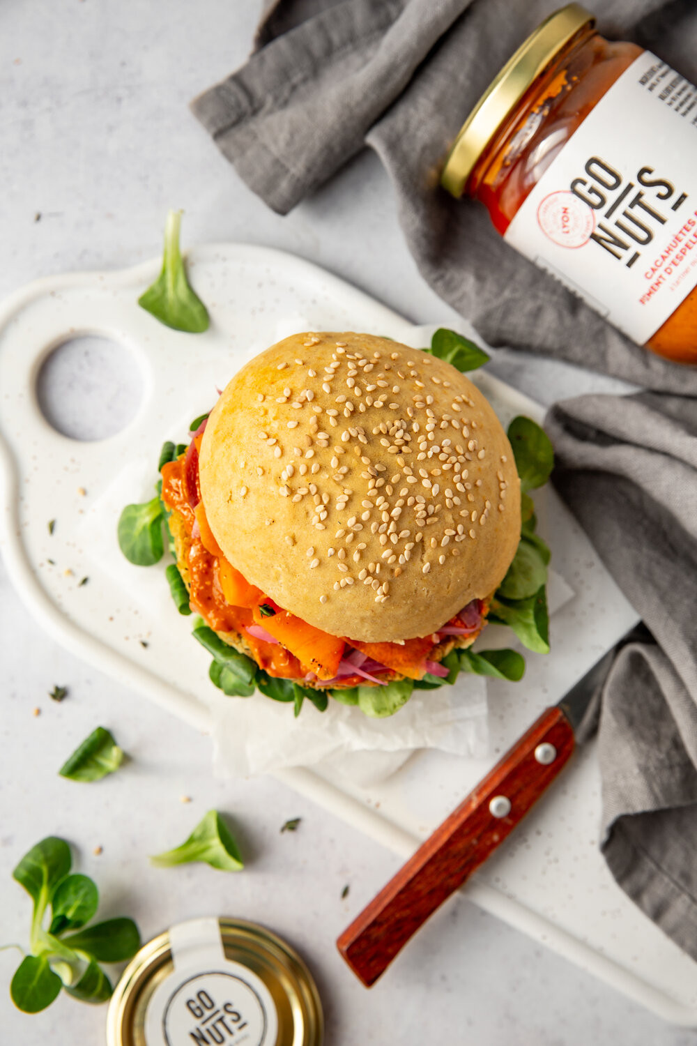 Burger végétal au piment d'Espelette et pois chiches